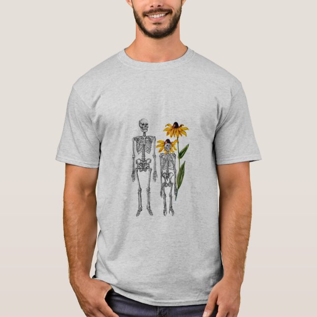 Funny Man Chimpanzee Skeleton Black Eyed Susan T Shirt (Framsida)