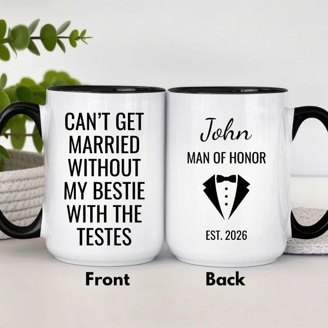 Funny Man of Honor Mug Bestie with the Testes Mugg (Skapare uppladdad)