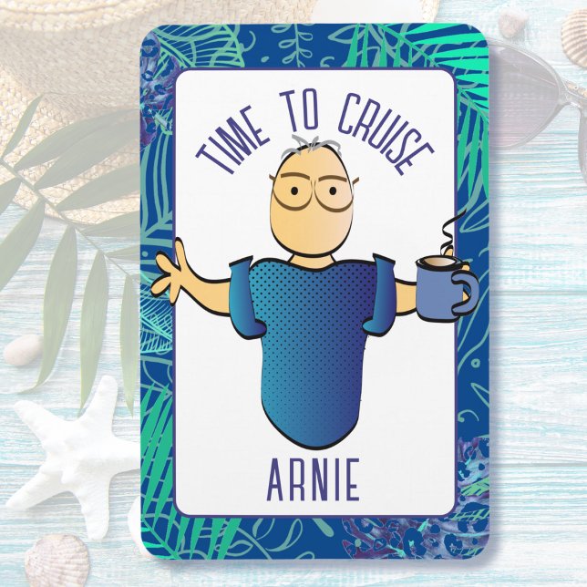 Funny Man Tecknad Coffee for Him Cruise Door Magnet (Skapare uppladdad)