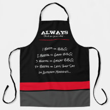 Funny Manar Apron - Black & Red