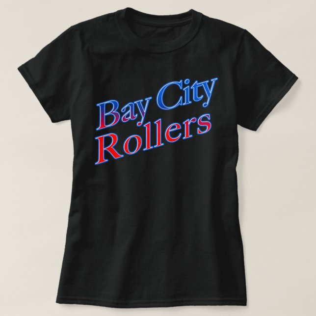 Funny Manar Band Bay City Rollers Music Sten Retro T Shirt (Design framsida)
