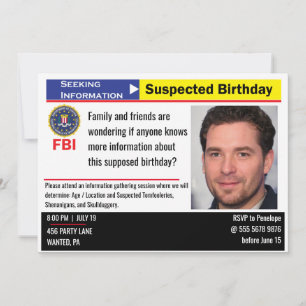 Funny Manar Birthday Suspect Search Information Inbjudningar