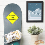 Funny Manar Caution Beard ombord på Snowboard Deck Klistermärken<br><div class="desc">Försiktighet! Beard ombord! Den här snowboarddäcket är en lustig vändning på den klassiska gulten "Baby ombord"-skylten. Underbar presentidé för skäggarentusiasten!</div>