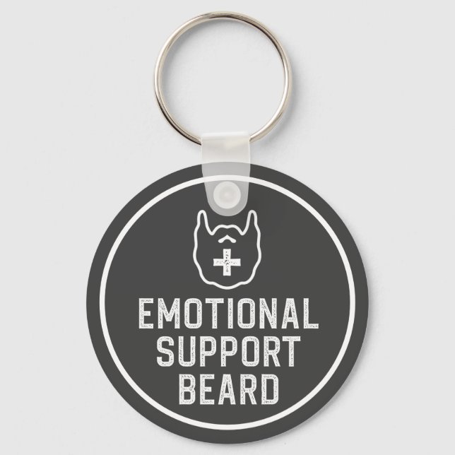 Funny Manar Emotional Support Beard Joke Gift Nyckelring (Framsida)