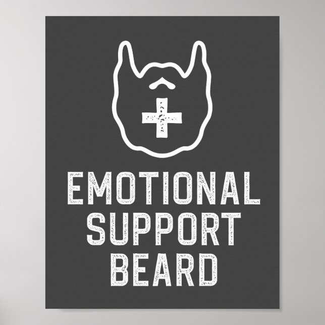 Funny Manar Emotional Support Beard Joke Gift Post Poster (Framsidan)