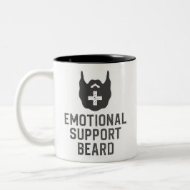 Funny Manar Emotional Support Beard Joke Gift Två-Tonad Mugg