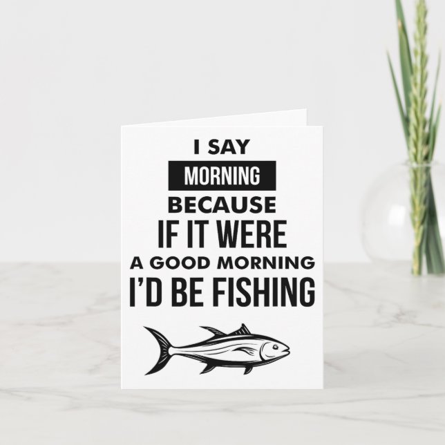 Funny Manar Fishing Motto Kort (Framsida)