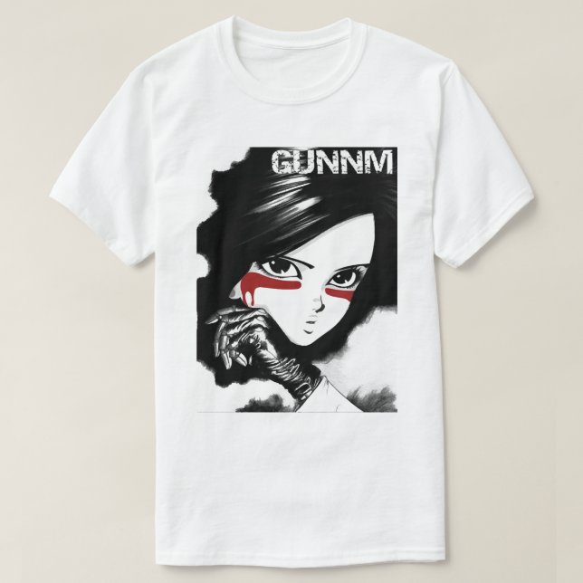 Funny Manar Gunnm Gally Alita Battle Angel Fantast T Shirt (Design framsida)