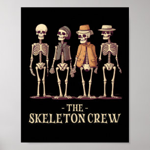 Funny Manar Halloween Skeleton Crew Poster