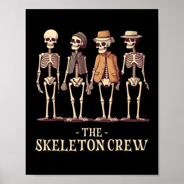 Funny Manar Halloween Skeleton Crew Poster (Framsidan)
