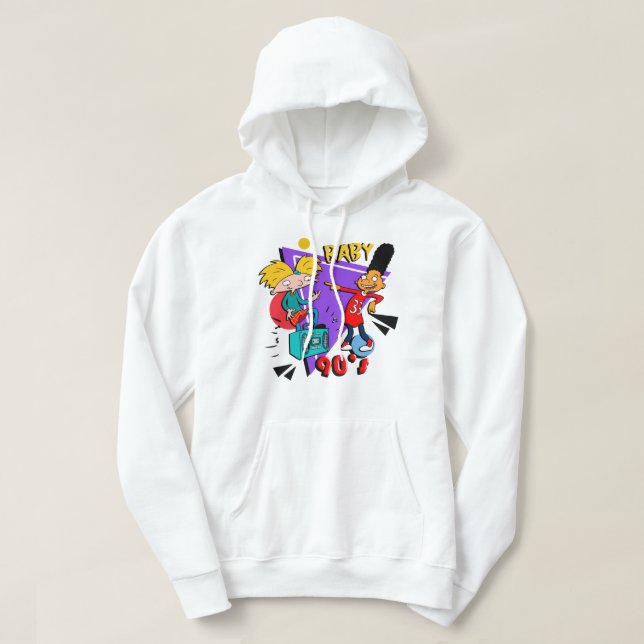 Funny Manar Hej Arnold 90S Baby kommer till Da Cho Hoodie (Design framsida)