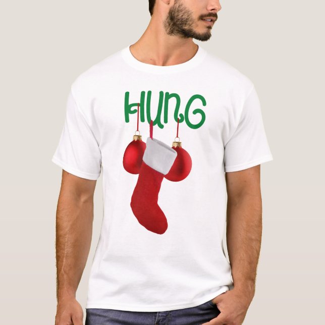 Funny Manar Hung Jul Stocking och Bollar T Shirt (Framsida)