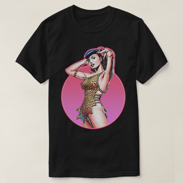Funny Manar Illustration Pop Art Bettie Gta Leopar T Shirt (Design framsida)