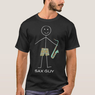 Funny Manar-saxofondesign, pojkmusikgåvor T-Shi T Shirt