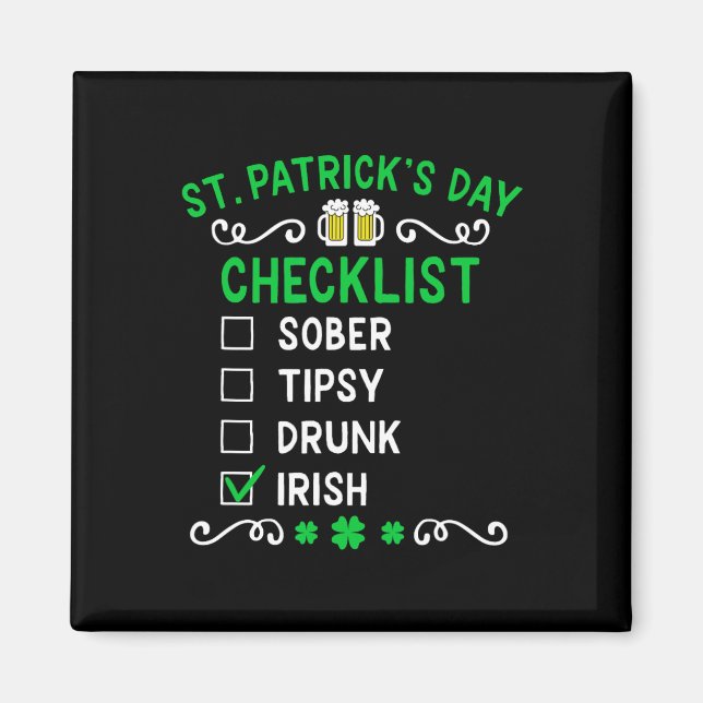 Funny Manar St patricks day Drunk Magnet (Framsidan)