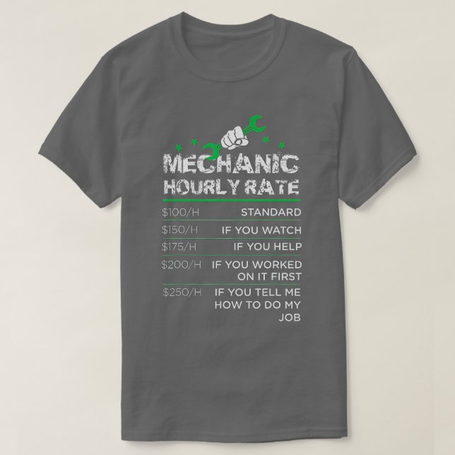 Funny Manar Women Labour Rates Mechanic Timrate G T Shirt (Design framsida)