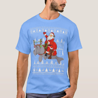 Funny Manatee Älskare Santa Riding Manatee Ugly Ch T Shirt