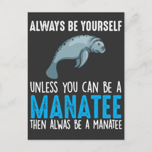 Funny Manatee Cute Sea Animal Marine Biolog Vykort