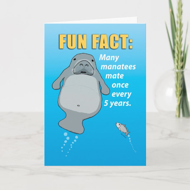 Funny Manatee Mating Habits Birthday Kort (Framsida)
