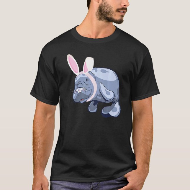Funny Manatee Påskhare T Shirt (Framsida)