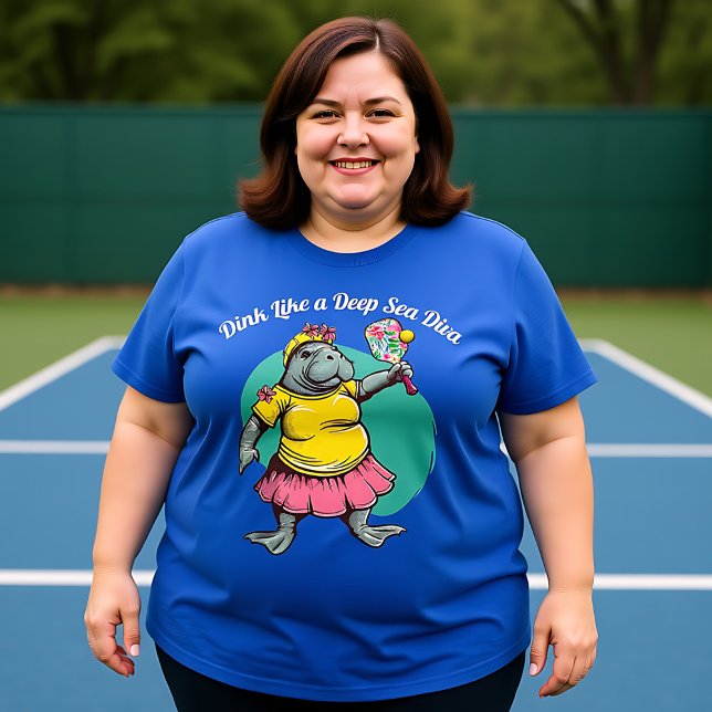 Funny Manatee Pickleball T Shirt (Funny Manatee Pickleball T-Shirt, custom text)