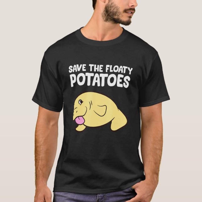 Funny Manatee Spara Floaty Potatis Cute Manate T Shirt (Framsida)