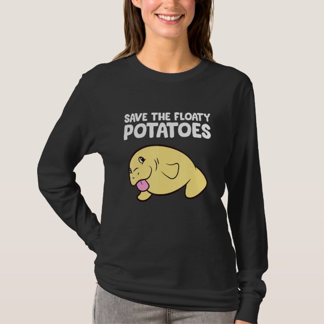 Funny Manatee Spara Floaty Potatis Cute Manate T Shirt (Framsida)