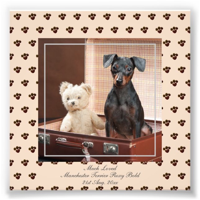 Funny Manchester Terrier PHOTO Named Keepsaké Fototryck (Framsidan)
