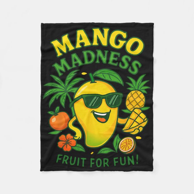 Funny Mango Fruit Mangoes Summer Vacation For Kids Fleecefilt (Framsidan)