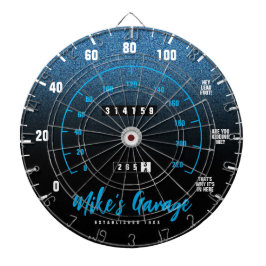 Funny Manly Car Odometer Speedometer Blue Glitter Darttavla
