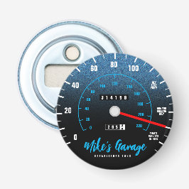 Funny Manly Car Odometer Speedometer Blue Glitter Flasköppnare