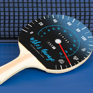 Funny Manly Car Odometer Speedometer Blue Glitter Pingisracket