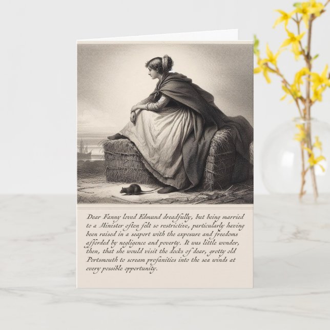 Funny Mansfield Park Jane Austen Card Kort (Gul blomma)