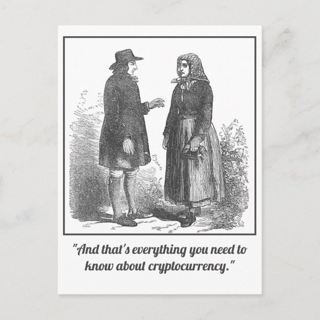 Funny Mansplaining Cryptocurrency Postcard Vykort (Framsida)
