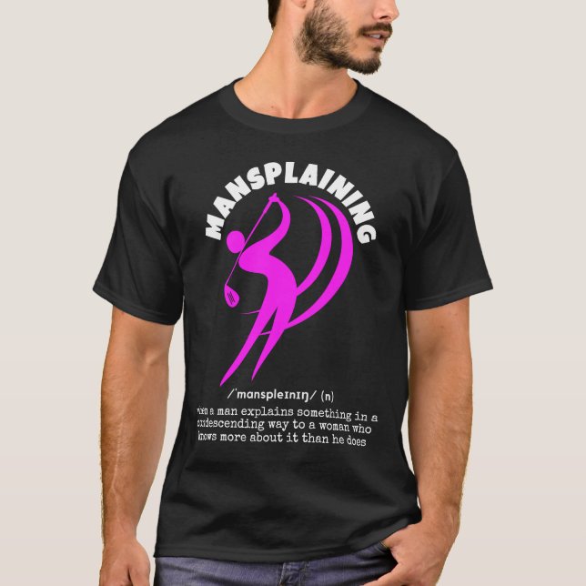 Funny MANSPLAINING Golf T Shirt (Framsida)