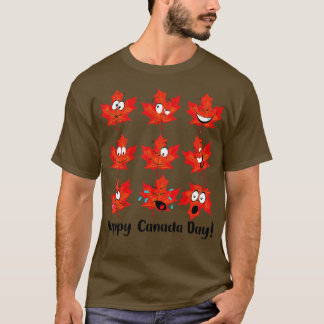 Funny Maple Löv Canadian Flagga Kanada Lycklig Kan T Shirt