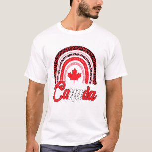 Funny Maple Löv Rainbow Canada Flagga Root T Shirt