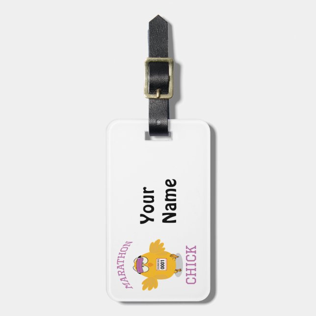 Funny Marathon Chick Bagagebricka (Vertikal Framsida)