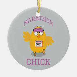 Funny Marathon Chick Julgransprydnad Keramik