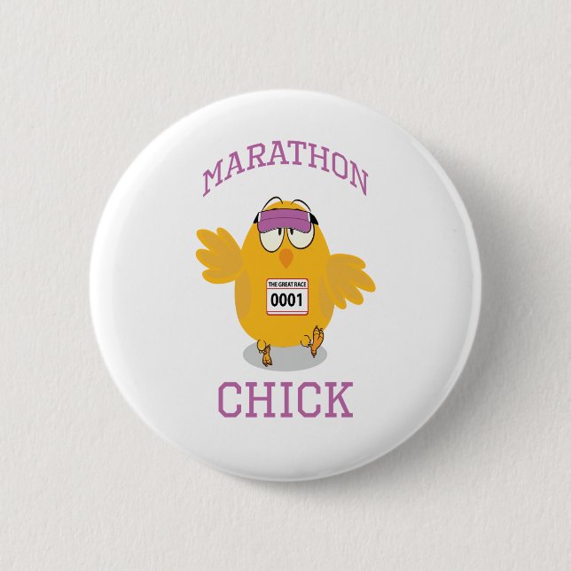 Funny Marathon Chick Knapp (Framsida)