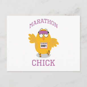 Funny Marathon Chick Vykort