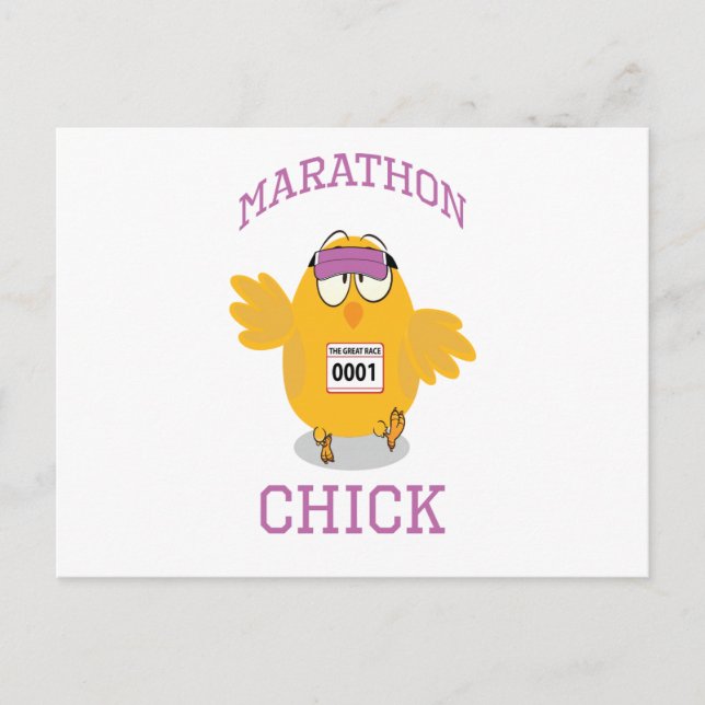 Funny Marathon Chick Vykort (Framsida)