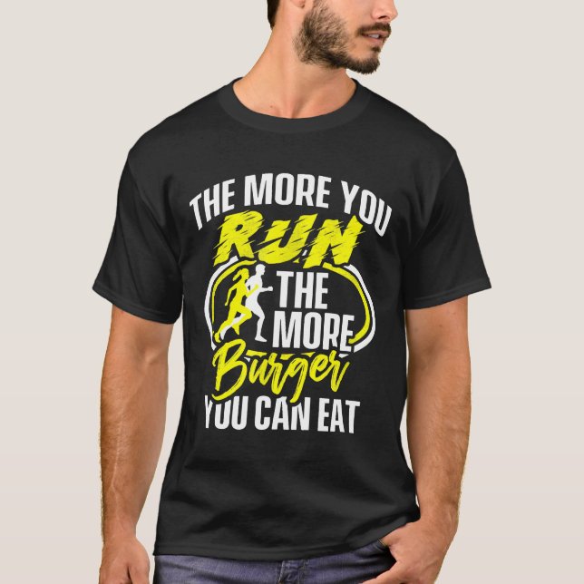 Funny Marathon Joggare Running Burger Ord T Shirt (Framsida)