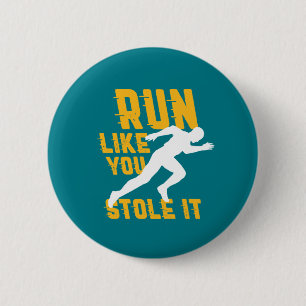 Funny Marathon kör Joging Workout Exercise Knapp