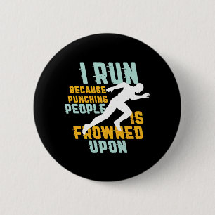 Funny Marathon kör Joging Workout Exercise Knapp