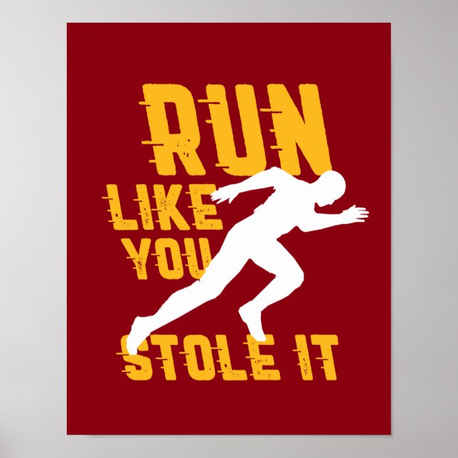 Funny Marathon kör Joging Workout Exercise Poster (Framsidan)