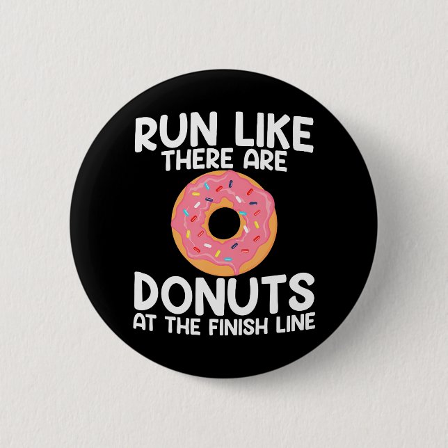 Funny Marathon Running Donut HalMarathon Knapp (Framsida)