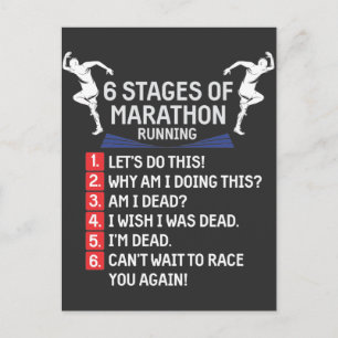 Funny Marathon Running Humor Springer Marathoner Vykort