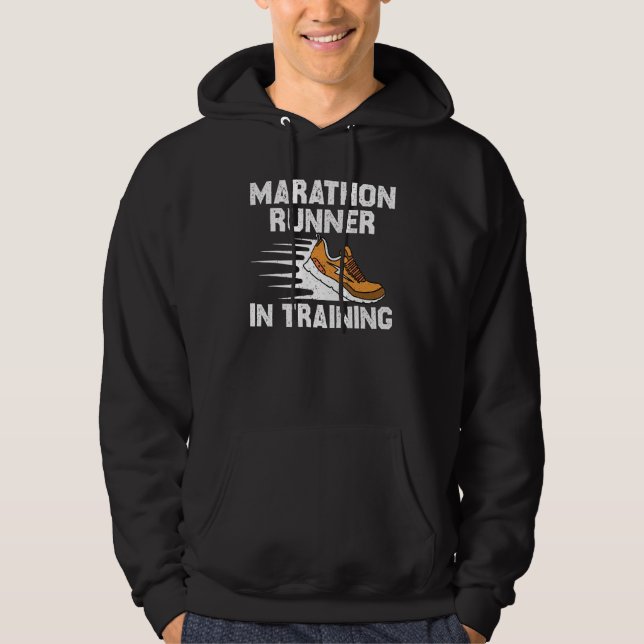 Funny Marathon Springer Manar Kvinnor Marathon Run Hoodie (Framsida)