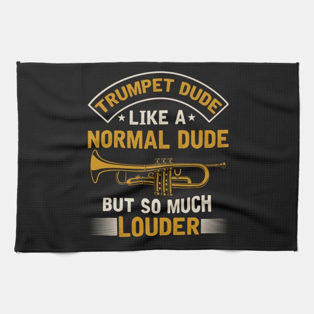 Funny Marching Band Trumpeter Humor Kökshandduk (Horisontell)